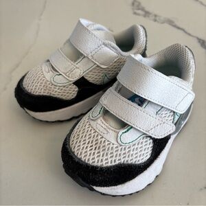 Nike Kids White and Black Sneakers with Velcro
